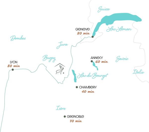 Plan de situation dans la région